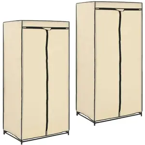 Comparateur de prix : vidaXL 2 pcs Garde-robes Crème 75x50x160 cm