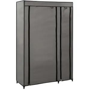 Comparateur de prix : vidaXL Garde-robe pliable Gris 110x45x175 cm Tissu