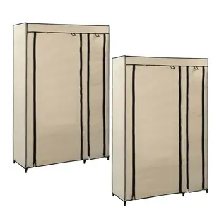 Comparateur de prix : vidaXL Garde-robes pliables 2 pcs Crème 110x45x175 cm Tissu