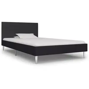vidaXL Cadre de lit Noir Tissu 90 x 200 cm pas cher