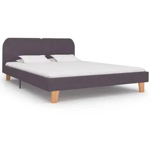 vidaXL Cadre de lit Taupe Tissu 180 x 200 cm pas cher