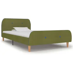 vidaXL Cadre de lit Vert Tissu 90 x 200 cm pas cher