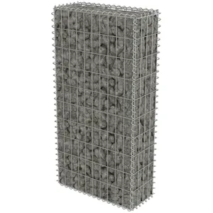 vidaXL Mur en gabion avec couvercles Acier galvanisé 50 x 20 x 100 cm pas cher