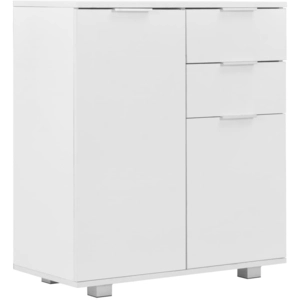 vidaXL Buffet Blanc brillant 71 x 35 x 80 cm Bois d'ingénierie pas cher