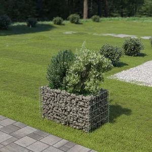 vidaXL Lit surélevé à gabion Acier galvanisé 90x50x50 cm pas cher