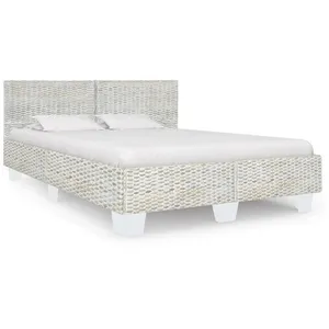 vidaXL Vidaxl Cadre De Lit Gris Rotin Naturel 160 X 200 Cm pas cher