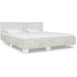 Comparateur de prix : vidaXL Cadre de lit gris rotin naturel 180x200 cm
