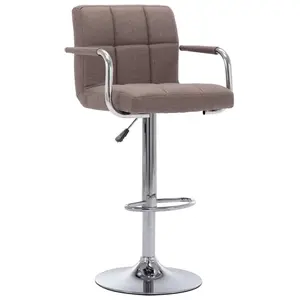 vidaXL Tabouret de bar Taupe Tissu pas cher