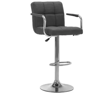 vidaXL Chaise de bar Gris foncé Tissu pas cher