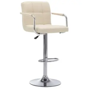 vidaXL Chaise de bar Crème Tissu pas cher