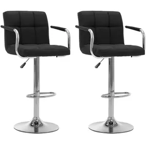 vidaXL Chaises de bar lot de 2 noir tissu pas cher