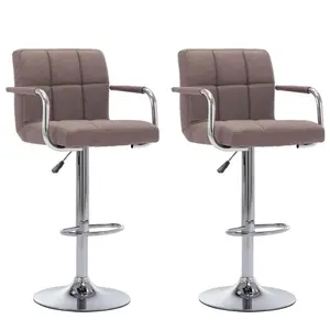 vidaXL Chaises de bar lot de 2 taupe tissu pas cher