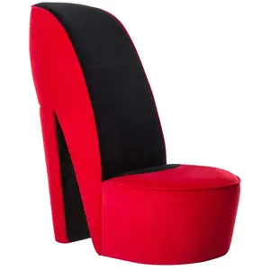 vidaXL Chaise en forme de talon haut Rouge Velours pas cher