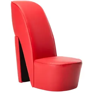 vidaXL Chaise en forme de chaussure à talon haut Rouge Similicuir pas cher