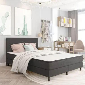 vidaXL Sommier à lattes de lit Gris Tissu 160x200 cm pas cher
