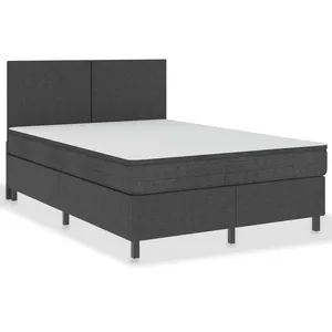 vidaXL Sommier tapissier Gris Tissu 140 x 200 cm pas cher