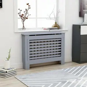 vidaXL Cache-radiateur anthracite 112x19x81,5 cm MDF pas cher