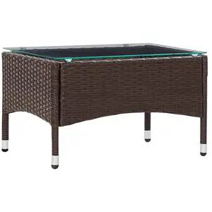 Comparateur de prix : vidaXL Table basse Marron 60x40x36 cm Résine tressée