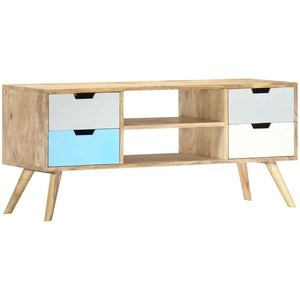 vidaXL Meuble TV 110x35x48 cm Bois de manguier massif pas cher