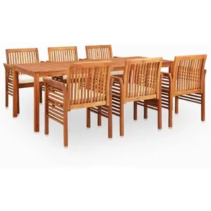 vidaXL Ensemble à manger d'extérieur 7 pcs et coussins Acacia solide pas cher