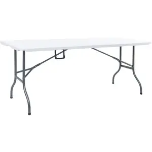 vidaXL Table pliable de jardin Blanc 180x72x72 cm PEHD pas cher