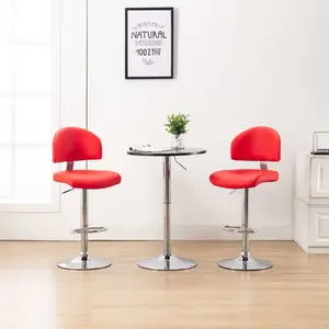 vidaXL Tabourets de bar lot de 2 rouge similicuir pas cher