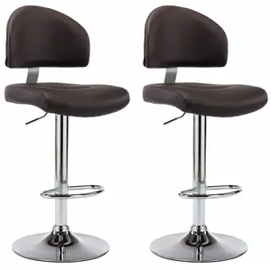 vidaXL Tabourets de bar lot de 2 marron similicuir pas cher