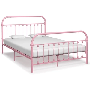 vidaXL Cadre de lit Rose Métal 140 x 200 cm pas cher