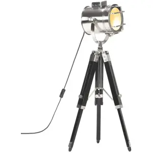 Comparateur de prix : vidaXL Lampadaire à trépied Noir Bois de manguier massif 69 cm