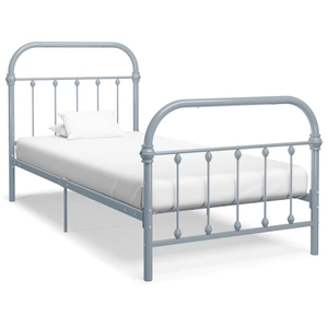 vidaXL Cadre de lit Gris Métal 90 x 200 cm pas cher