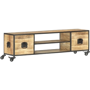 vidaXL Meuble TV 130x30x39 cm Bois massif de manguier pas cher
