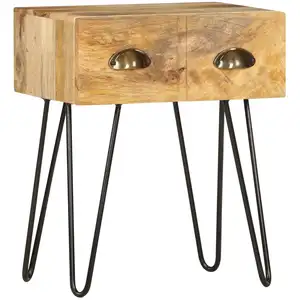 vidaXL Table de chevet 40 x 30 x 50 cm Bois de manguier massif pas cher