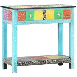 Comparateur de prix : vidaXL Table console peinte à la main 80x35x75 cm Bois de manguier
