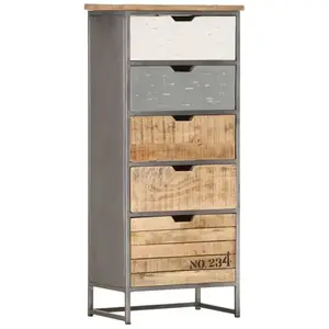 vidaXL Armoire à tiroirs 45x30x105 cm Bois de manguier massif pas cher
