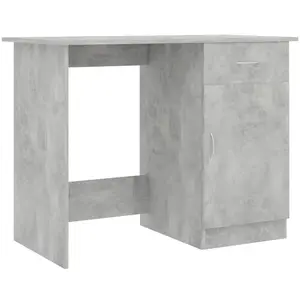vidaXL Bureau Gris béton 100 x 50 x 76 cm Aggloméré pas cher