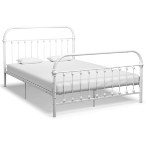 vidaXL Cadre de lit Blanc Métal 160 x 200 cm pas cher