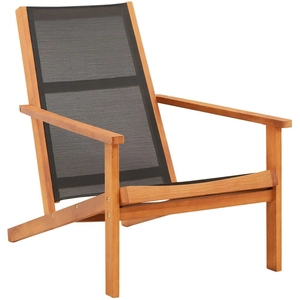 vidaXL Chaise de jardin Noir Bois d'eucalyptus solide et textilène pas cher