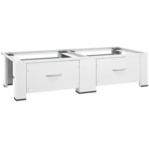 Comparateur de prix : vidaXL Socle double pour lave-linge et sèche-linge avec tiroirs Blanc