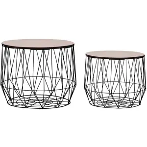 vidaXL Tables basses 2 pcs noir pas cher