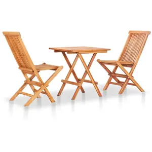 Comparateur de prix : vidaXL Mobilier de bistro pliable 3 pcs Bois de teck solide