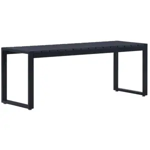 vidaXL Banc de jardin 120,5 cm Panneau PS Noir pas cher