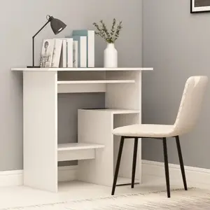vidaXL Vidaxl Bureau Blanc 80x45x74 Cm Bois D'ingénierie pas cher