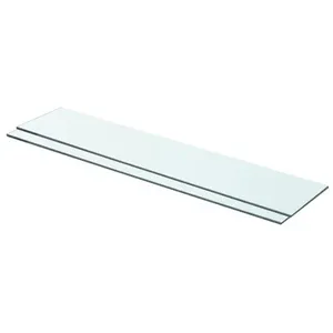 vidaXL Panneaux d'étagère 2 pcs Verre Transparent 70x15 cm pas cher