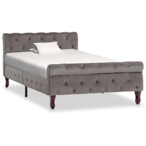 vidaXL Cadre de lit Gris Velours 100 x 200 cm pas cher