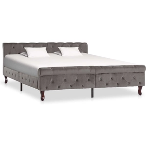 vidaXL Cadre de lit Gris Velours 160 x 200 cm pas cher