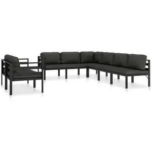Comparateur de prix : vidaXL Salon de jardin 8 pcs avec coussins Aluminium Anthracite