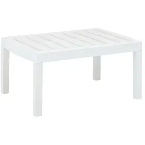 vidaXL Table de jardin Blanc 78x55x38 cm Plastique pas cher