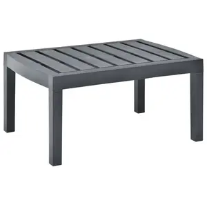 Comparateur de prix : vidaXL Table de jardin Anthracite 78x55x38 cm Plastique