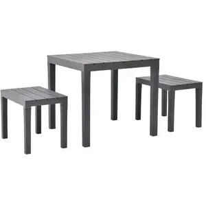 Comparateur de prix : vidaXL Table de jardin avec 2 bancs Plastique Marron