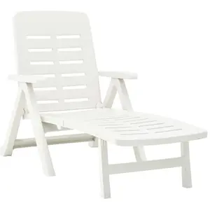 Comparateur de prix : vidaXL Chaise longue pliable Plastique Blanc